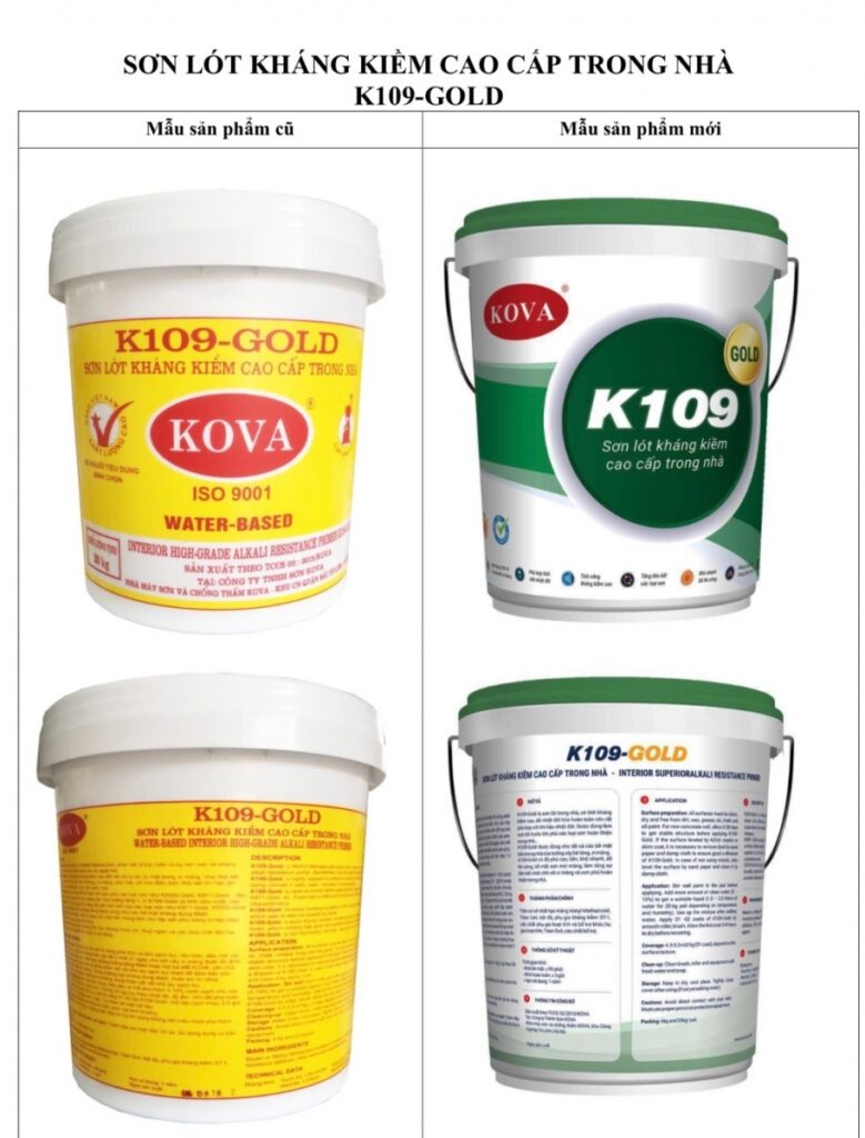 Bảng giá sơn lót Kova Bảng giá sơn lót Kova