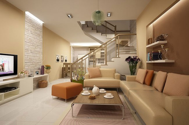 Chọn màu nâu cà phê cho phòng khách