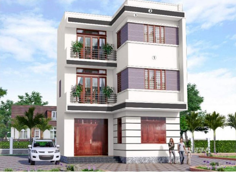 nhà phố màu trắng