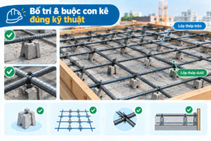 Cách Bố Trí Và Buộc Con Kê Bê Tông Đúng Kỹ Thuật