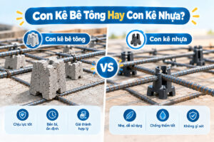 Con Kê Bê Tông Hay Con Kê Nhựa? So Sánh Theo Từng Vị Trí Thi Công